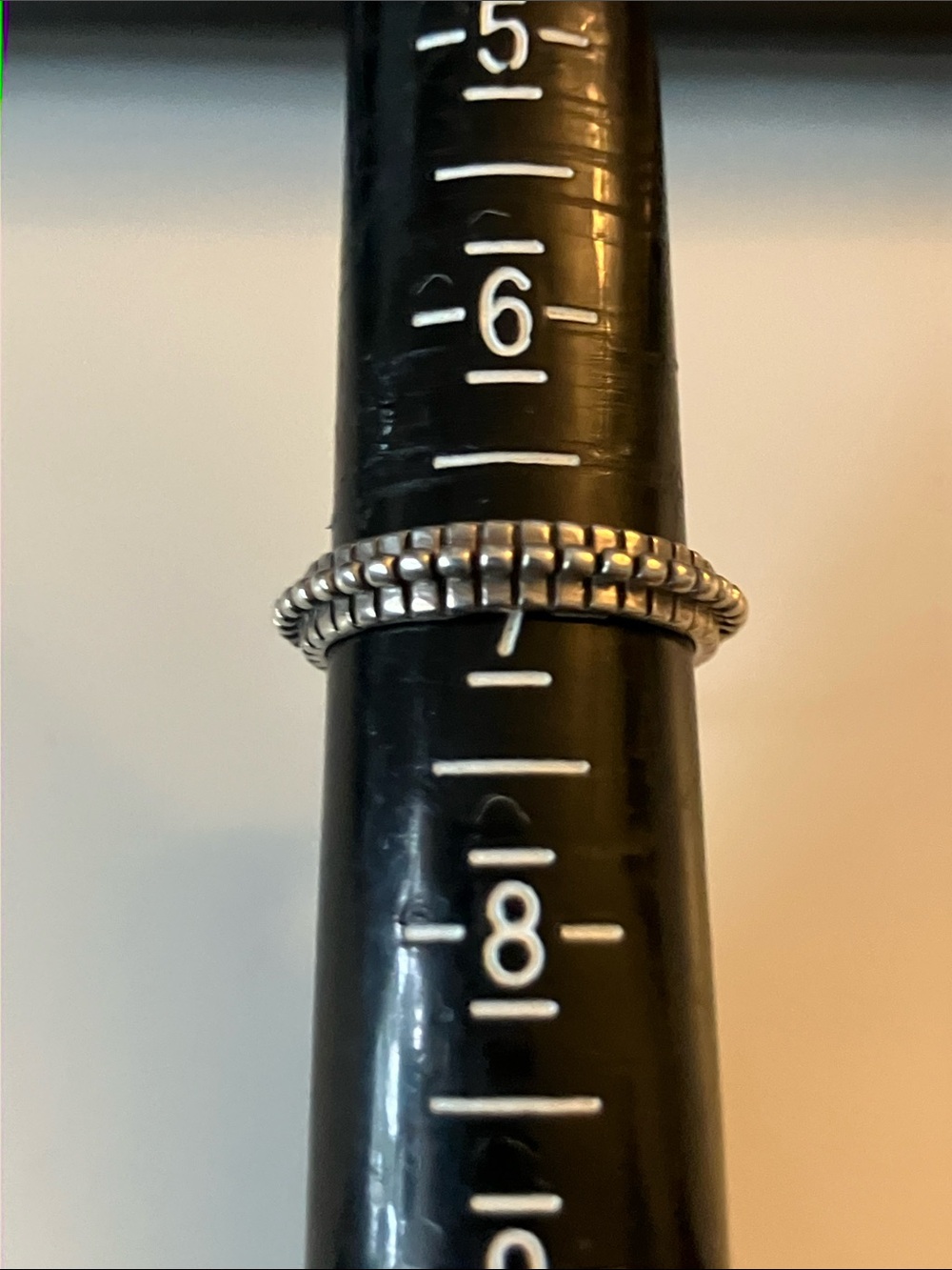 Stackable Beaded Silver-Tone Ring - Women's Layering Band